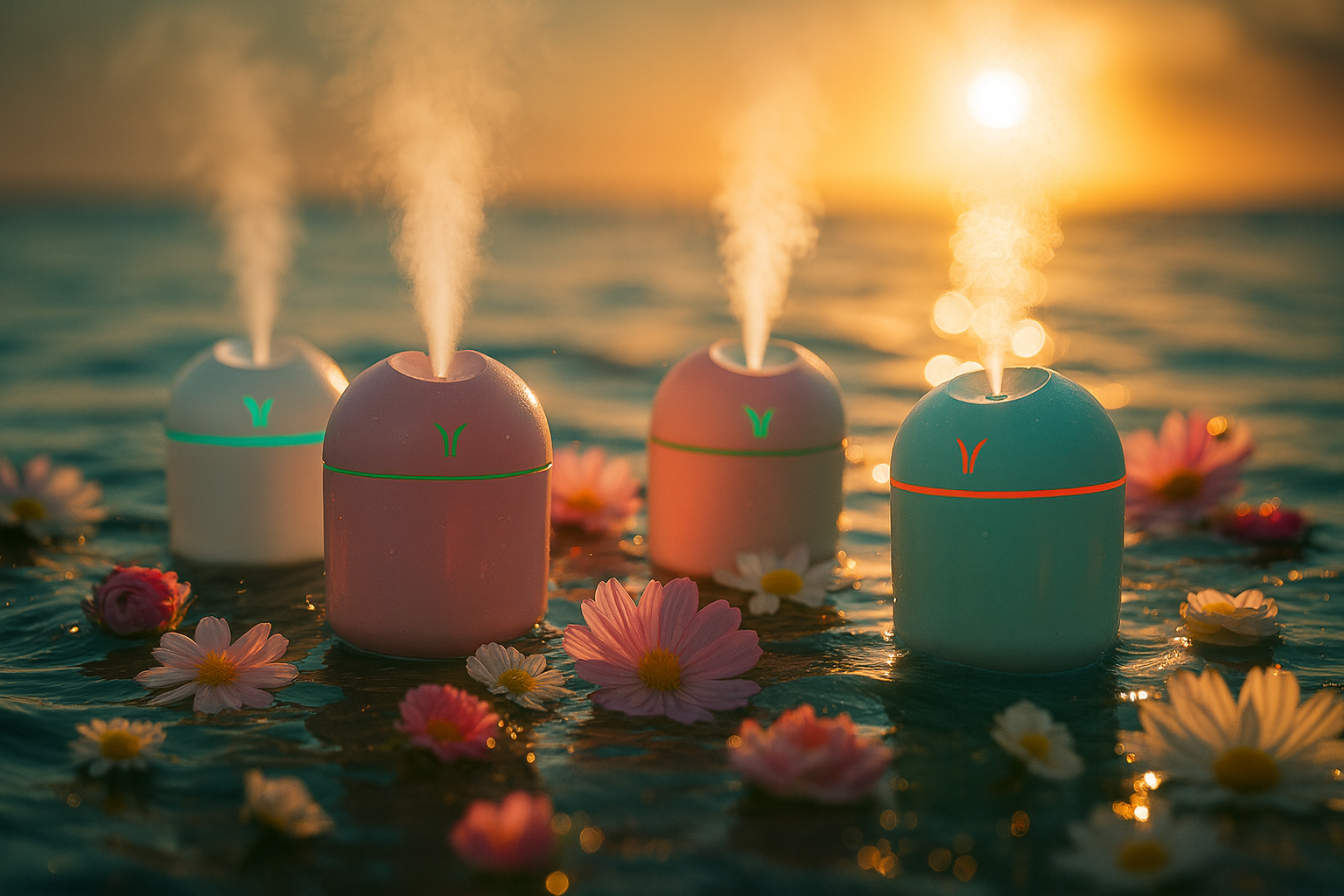 Mini‑Luftbefeuchter 250 ml mit LED‑Licht & Aroma‑Diffusor (USB)