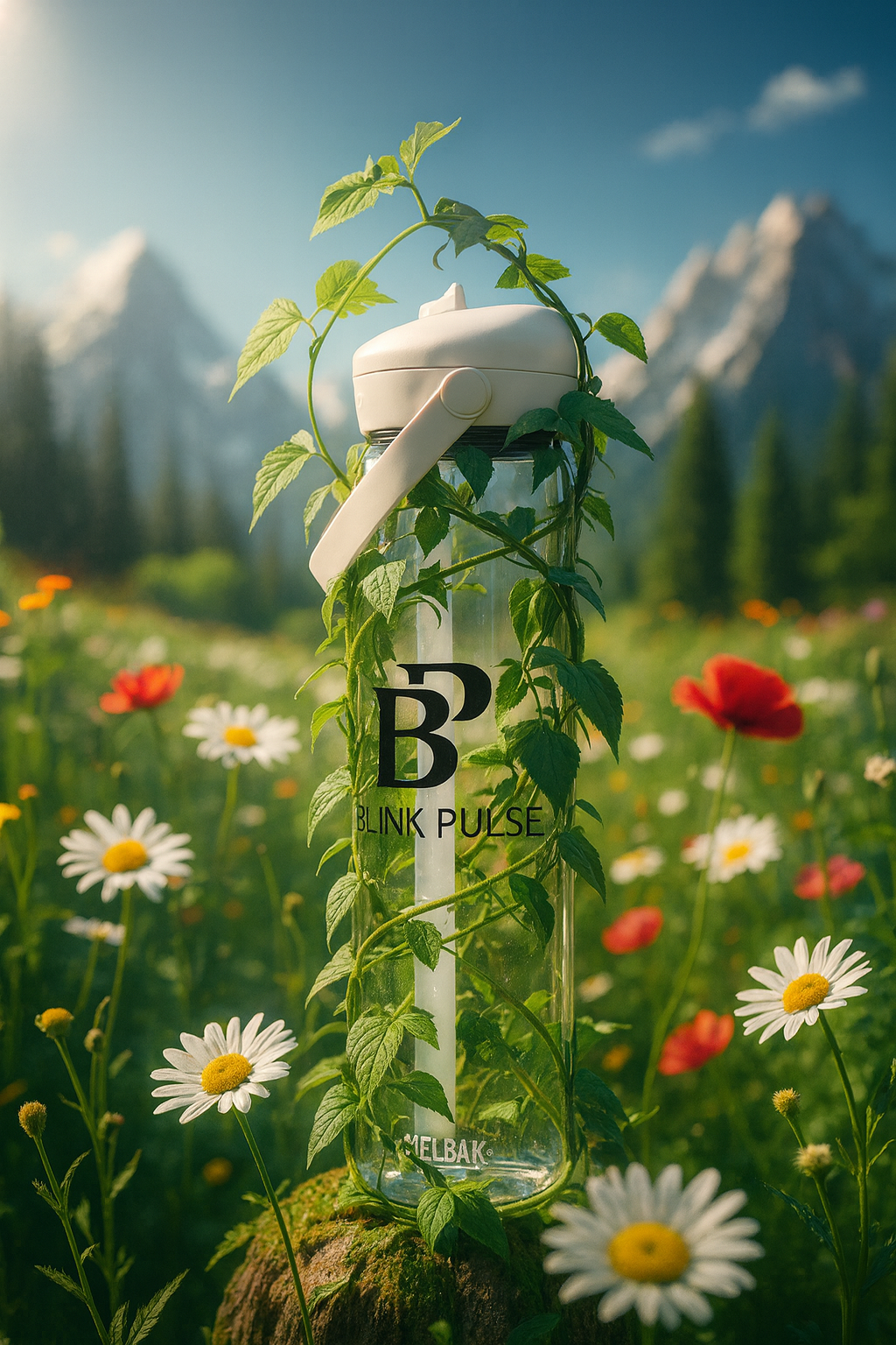 Flip straw water bottle